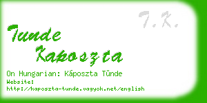 tunde kaposzta business card